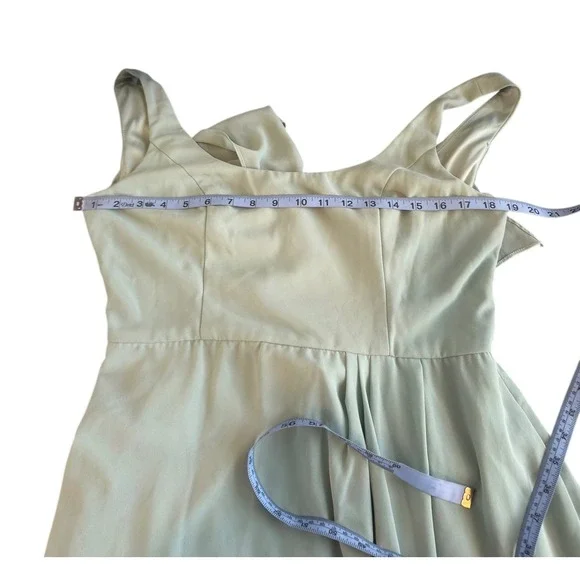 Celebrate DB Studio Dusty Sage As Is Chiffon Tank Scoop Neck Dress Size 12 - Picture 12 of 14